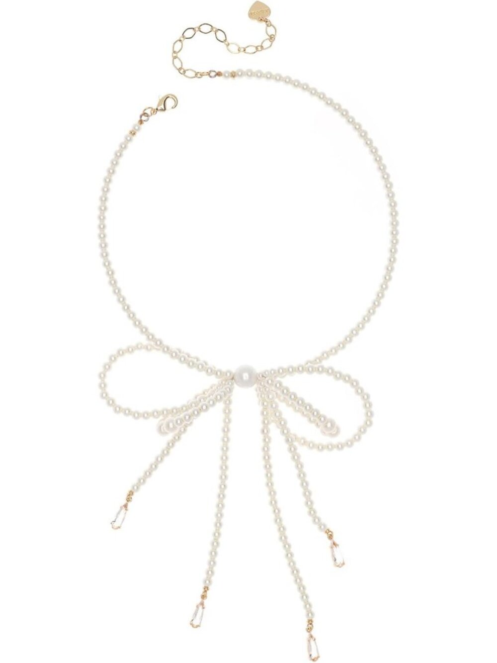 Chic Pearl Bow Necklace 14" + 3" Extender - Stylish Colors Available, Perfect